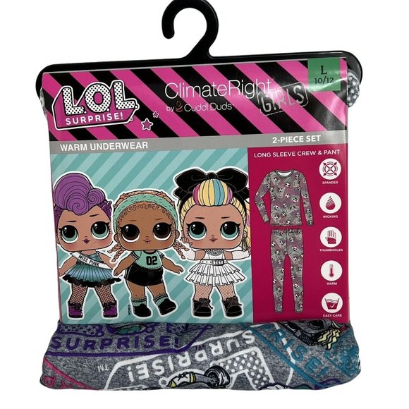 Climate Right Cuddle Duds LOL Surprise Insulating Warm Underwear Large 10/12 New - Picture 1 of 12